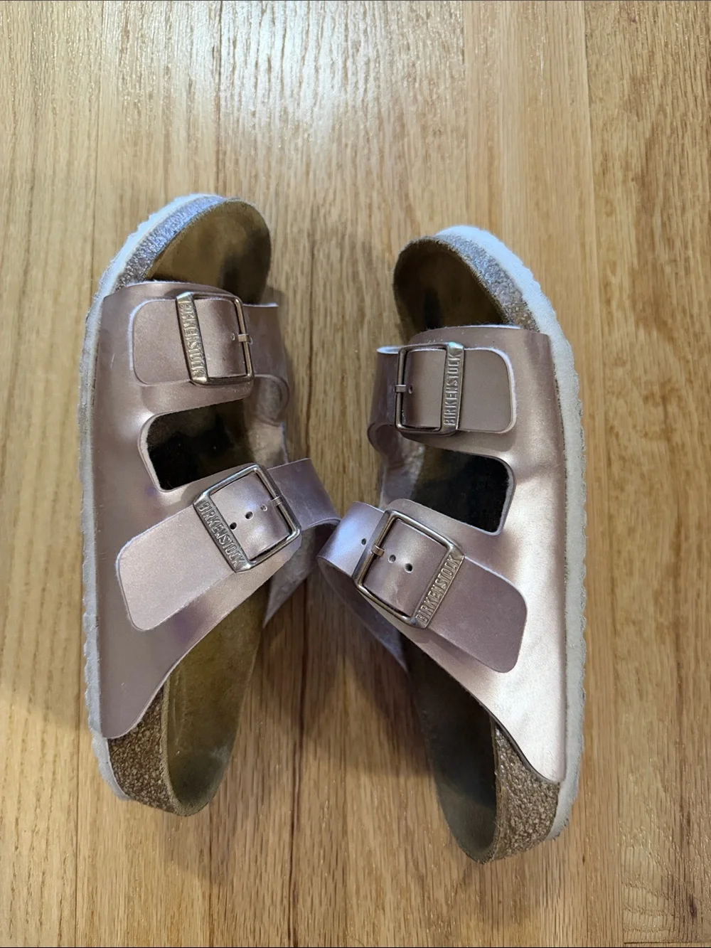 Birkenstock Rose Gold Arizona Sandals Sz 35